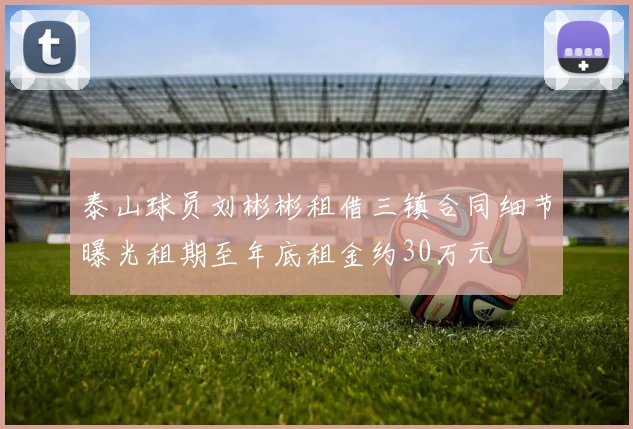 泰山球员刘彬彬租借三镇合同细节曝光租期至年底租金约30万元